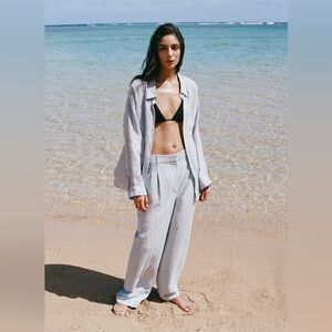 Aritzia Effortless Linen Pant Cropped